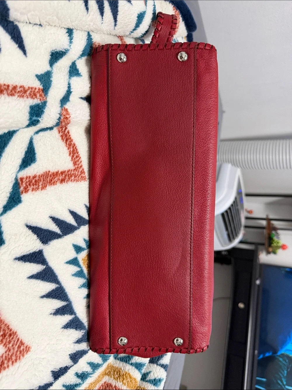 Michael Kors Red Leather Satchel with Removable Strap